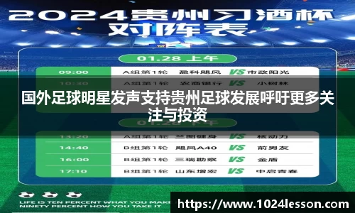 国外足球明星发声支持贵州足球发展呼吁更多关注与投资